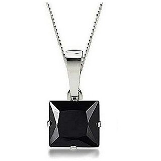                       7 ratti Natural Lab certified Stone silver Black Hakik Pendant without chain by CEYLONMINE                                              