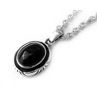                       Certified 7.5 Carat Black Silver Sulemani Hakik Stone Pendant without chain by CEYLONMINE                                              