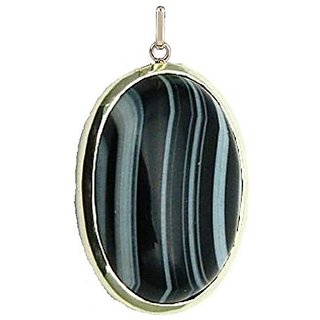                       7.5 ratti natural Sulemani Hakik Stone pure silver Pendant without chain for unisex by CEYLONMINE                                              