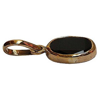                       100% Original Black Hakik Unheated & Natural Hakik Moti Gold Plated Pendant without chain by CEYLONMINE                                              