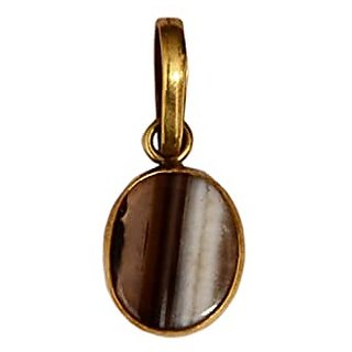                       Sulemani Hakik Pendant 9 Ratti 100 Original Gold Plated Agate Stone without chain by CEYLONMINE                                              