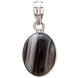                       10 ratti Natural Sulemani Hakik Stone Unheated Lab Certified silver Pendant without chain by CEYLONMINE                                              