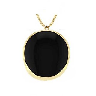                       10.25 ratti Gold Plated Black Hakik Pendant without chain for unisex by CEYLONMINE                                              