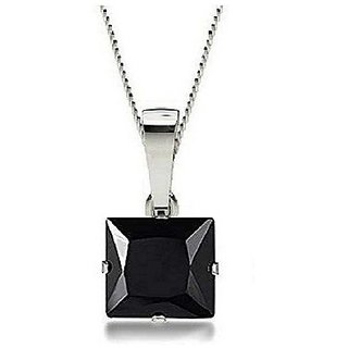                       10 ratti Natural Lab certified Stone silver Black Hakik Pendant without chain by CEYLONMINE                                              