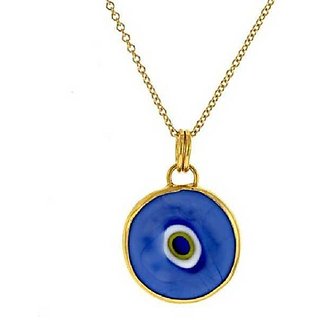                       Nazar Suraksha Kawach evil eye gold plated  without chain pendant for unisex by CEYLONMINE                                              