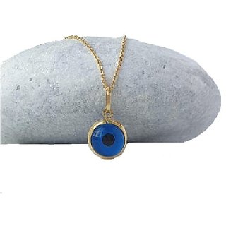                       gold plated Evil Eye Blue Pendant/Locket  without chain for Women by CEYLONMINE                                              
