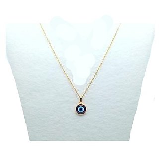                       Blue  Evil Eye Pendant gold plated  without chain for unisex by CEYLONMINE                                              