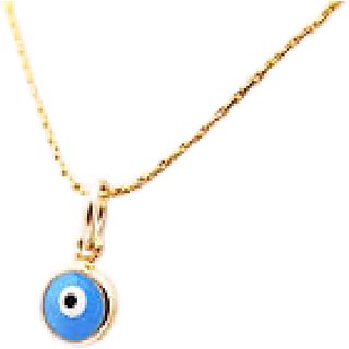                       Evil eye blue stone gold plated pendant without chain for unisex by CEYLONMINE                                              