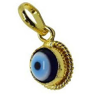 Blue Evil Eye stone gold plated Pendant without chain for unisex by CEYLONMINE Blue Evil Eye stone gold plated Pendant without chain for unisex by CEYLONMINE
