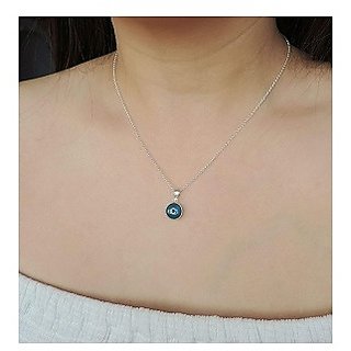 beautifuL blue evil eye locket silver for unisex without chain by CEYLONMINE beautifuL blue evil eye locket silver for unisex without chain by CEYLONMINE