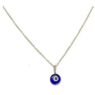                       evil eye protection oval mini pendant silver without chain by CEYLONMINE                                              