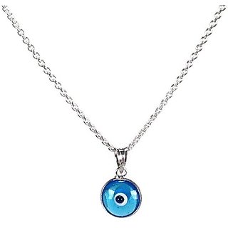 Unisex Blue Precious Evil Eye Natural Stone Pendant silver without chain for unisex by CEYLONMINE Unisex Blue Precious Evil Eye Natural Stone Pendant silver without chain for unisex by CEYLONMINE