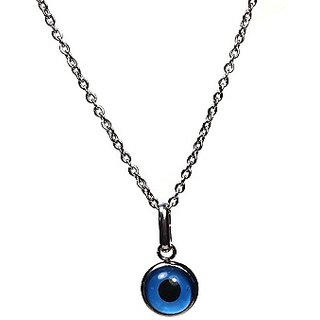                      by CEYLONMINE-Unisex Blue Precious Metal Evil Eye Protection Stone without chain silver Pendant                                              