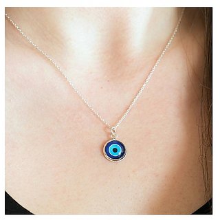 Evil eye blue stone silver pendant without chain for Women by CEYLONMINE Evil eye blue stone silver pendant without chain for Women by CEYLONMINE