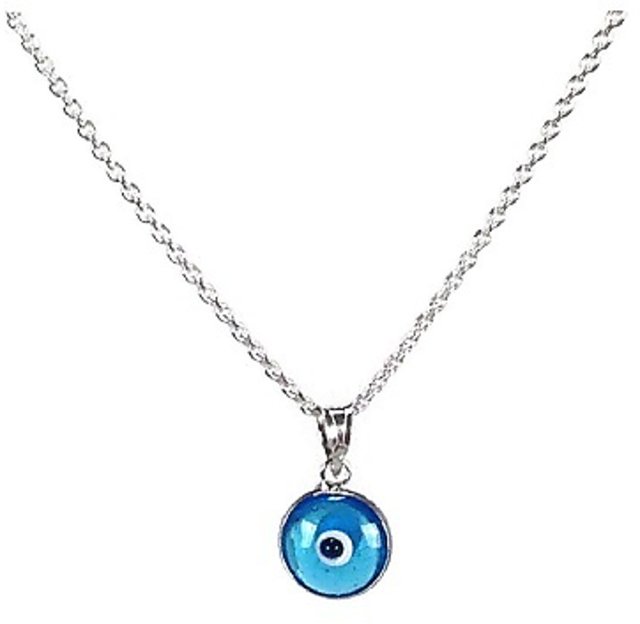 925 Sterling Silver Evil Eye Micro Pendant Necklace * The Silver Cedar