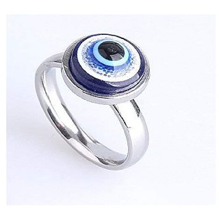 Silver evil's eye ring for unisex by CEYLONMINE