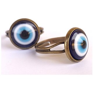                       Evil eye blue stone ring for protection by CEYLONMINE                                              