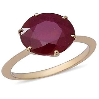                       Ruby ring 5.25 Ratti Natural Certified Ruby Panchdhatu Ring for unisex by CEYLONMINE                                              