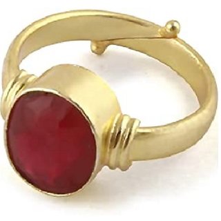                       Ruby ring Natural Manik 5.25 ratti Stone Ruby Gold Plated Ring 100% real by CEYLONMINE                                              
