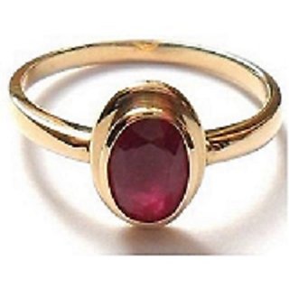                       Ruby Ring  5.25 Carat Panchdhatu Gold Plated for Men  Women by CEYLONMINE                                              
