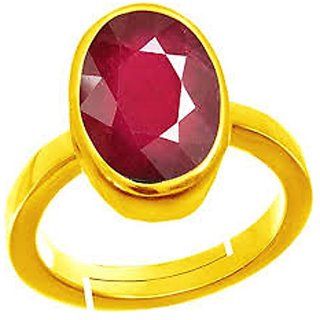                       Natural Ruby 5.25 carat Stone Ruby gold Plated Ring Men & Women by CEYLONMINE                                              