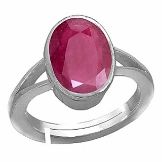                       5.25 ratti stone ruby ring pure Silver Ring for unisex by CEYLONMINE                                              