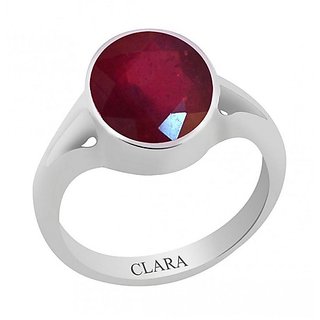                       Original  lab certified ruby 5.25 ratti silver ring for astrological purpose ring by CEYLONMINE                                              