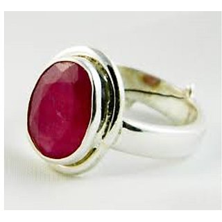                       5.25 carat  Manik Ring Stone Natural Silver Adjustable Ring for unisex by CEYLONMINE                                              