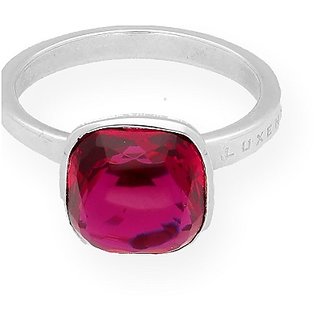                       Ruby Ring-5.25 Manik Ring Stone Natural Lab certified Stone silver Ring by CEYLONMINE                                              