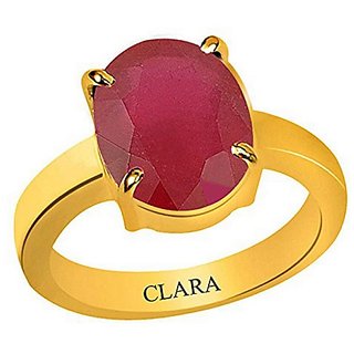                       Red 6.25 Ratti Ruby Manik Panchdhatu Ring for Men  Women by CEYLONMINE                                              