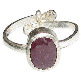                       Ruby Ring-6.25 Ratti Silver Ring Original Lab Certified Stone Manik Ring by CEYLONMINE                                              