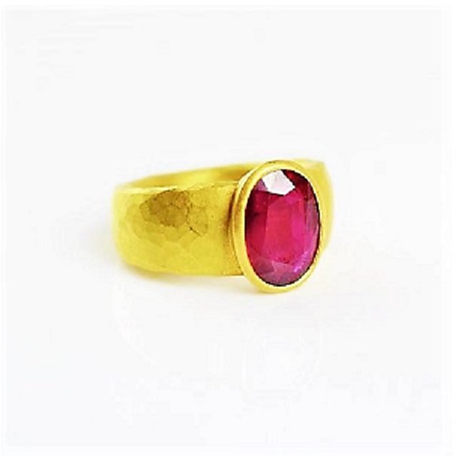 14K Yellow Gold Red Ruby Diamond Heart Ring Stone Birthstone July:  16715707514931
