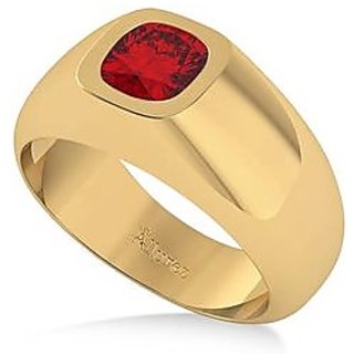                       Certified ruby ring 7.25 Ratti A1 Quality Ruby Manik Ring For unisex by CEYLONMINE                                              