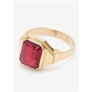                       Ruby Ring-7.25 ratti Natural stone gold plated ring 100% original ring by CEYLONMINE                                              