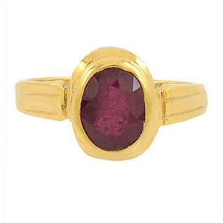Ruby 7.25 Ratti Stone Lab Certified 100 Original Ruby Gold Plated Ring by CEYLONMINE