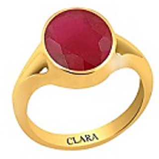                       Ruby Ring-9.25 Ratti Natural Certified Panchdhatu Ring for unisex by CEYLONMINE                                              
