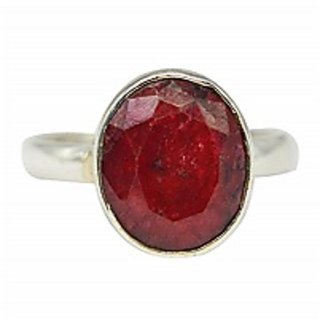                       Ruby Ring-7.25 ratti Silver ring Adjustable Ring for unisex by CEYLONMINE                                              