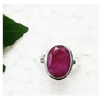                       Ruby Ring-100 Natural 7.25 Ruby Ring Stone Silver Ring for unisex by CEYLONMINE                                              