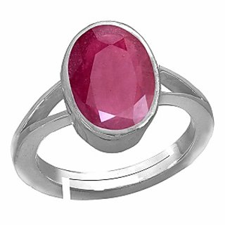                       9.25 ratti stone ruby ring pure Silver Ring for unisex by CEYLONMINE                                              