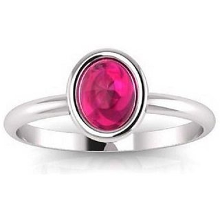                       Ruby Ring- 9.25 ratti Natural Ruby Stone Silver Ring for unisex by CEYLONMINE                                              