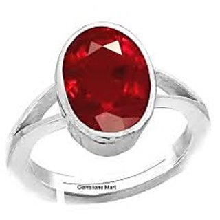 Buy Ruby Ring 9.25 ratti natural Ruby Stone pure Silver Ring for