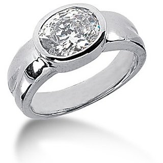                       Round Brilliant Diamond Cut Zirconia Solitaire Ring for Women by CEYLONMINE                                              