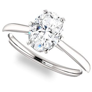                       Cubic Zirconia Adjustable Diamond Ring for Women (Silver) by CEYLONMINE                                              