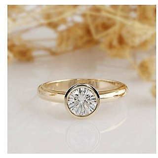                       Brilliant Diamond Cut Zirconia Solitaire Ring for Women & Girls by CEYLONMINE                                              