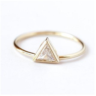                       Original & natural American Diamond stone gold plated adjustable ring by CEYLONMINE                                              