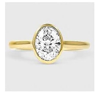                       American Diamond Gold Plated Original stone ring for unisex by CEYLONMINE                                              
