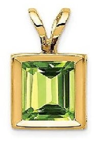 6 ratti Stone 100 Natural Peridot Gold Plated Pendant without chain by CEYLONMINE