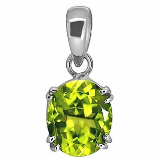 5 RATTI Silver Adjustable Peridot Pendant without chain by CEYLONMINE 5 RATTI Silver Adjustable Peridot Pendant without chain by CEYLONMINE