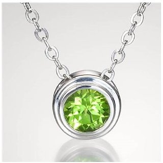                       100% Natural 5 carat Peridot Silver Pendant without chain by CEYLONMINE                                              