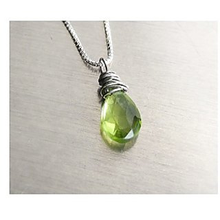                       Moti Pendant 5 ratti Natural Peridot Silver Pendantwithout chain by CEYLONMINE                                              